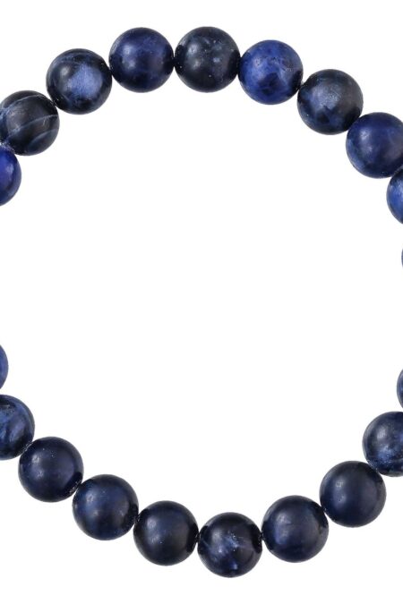 Blue Sodalite - Stone of Wisdom - Handmade Yoga Stretch Elastic Bracelet Natural Stone Crystal Healing Power Energy Gifts for Unisex Adult 8mm Gemstone