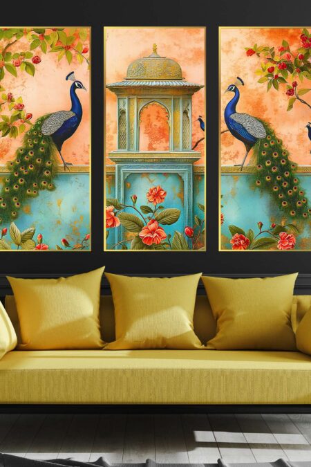 Set of Two Wall Paintings for Wall Dacoration Golden Framed Wall Paintings for Living Room & Bedroom Wall Art for Home Decoration & Office Wall Décor (14x11 inch CH-GD2-22)