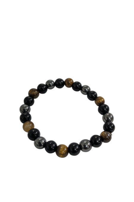 Triple Protection Bracelet for Women Men's Gifts - Protection Healing Crystal Bracelet - 8mm Gemstone Beaded Adjustable