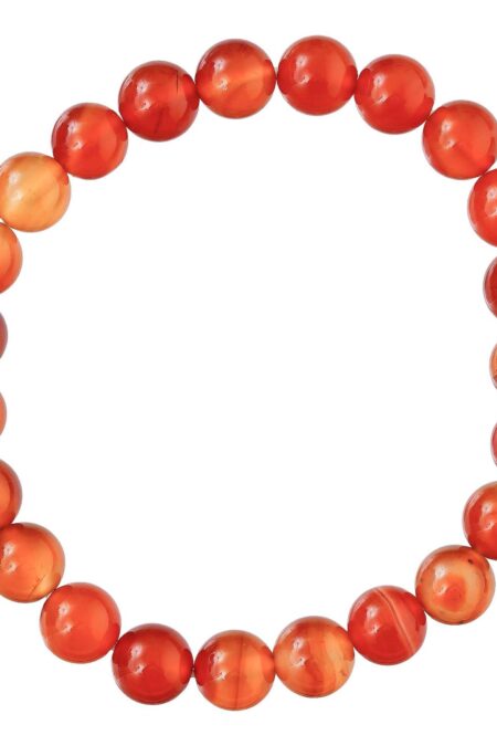 Carnelian Bracelet for Women Men's Gifts - Protection Healing Crystal Bracelet - 8mm Gemstone Beaded Adjustable