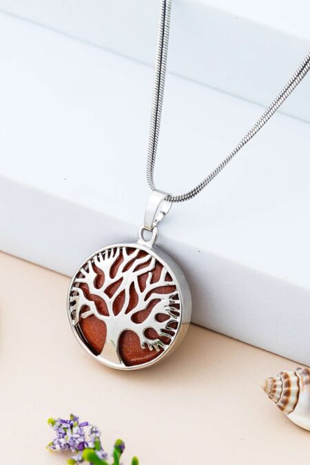 Crystal Tree of Life Pendant Simple White crystal Mineral Jewellery for Men Women Pendulum Necklace Family Tree Necklace Tree of Life Gemstone White crystal