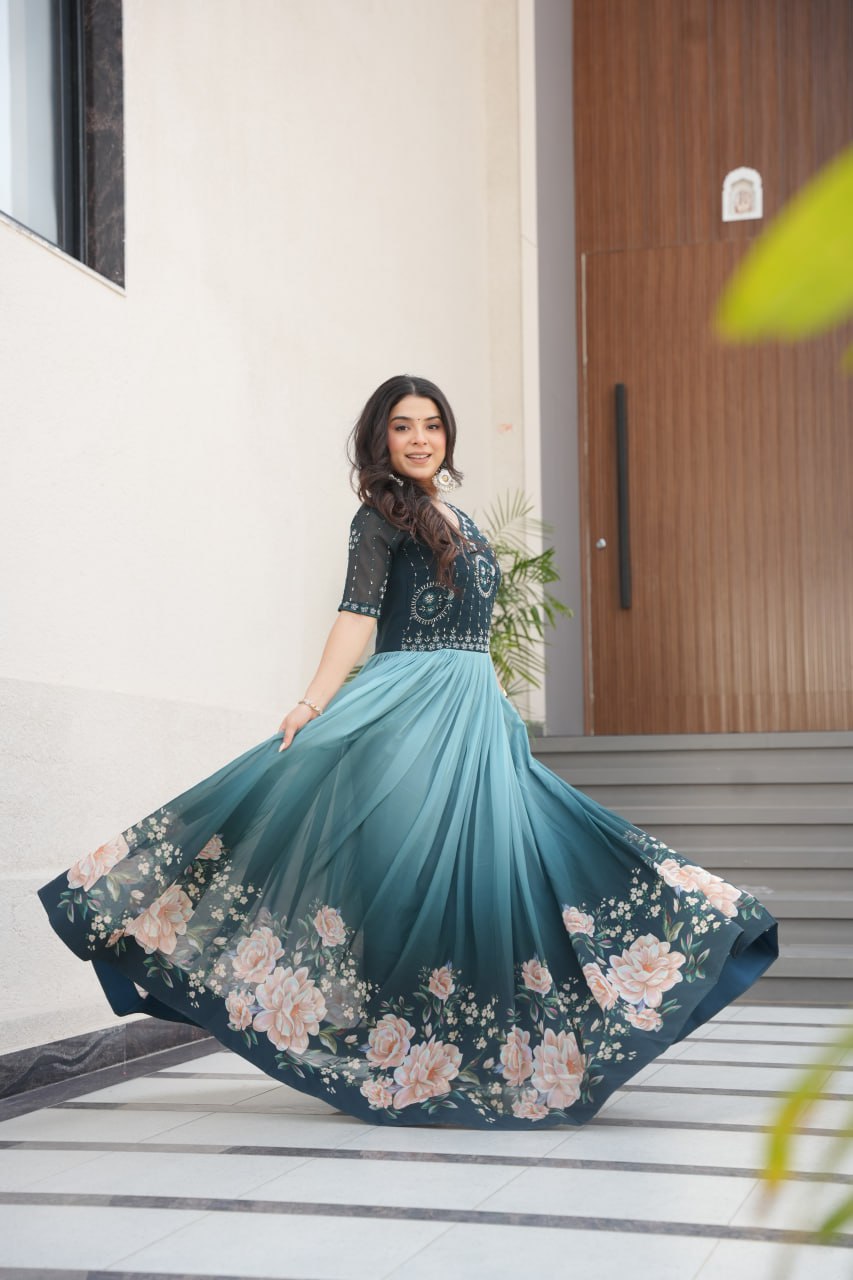 Aqua Ombre Gown