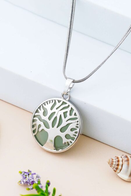 Crystal Tree of Life Pendant Simple White crystal Mineral Jewellery for Men Women Pendulum Necklace Family Tree Necklace Tree of Life Gemstone Blue Onis