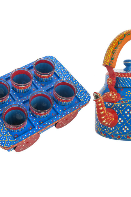 ALUMINIUM TEA KETTLE WITH 6 GLASS