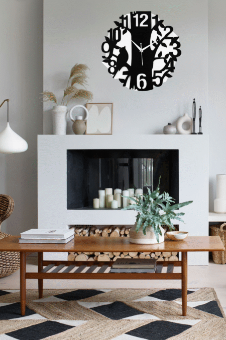 Wooden Silent Non-Ticking Wall Clock for Home Stylish Latest Designer Wall Clock for Home Living Room Bedroom Office Hall